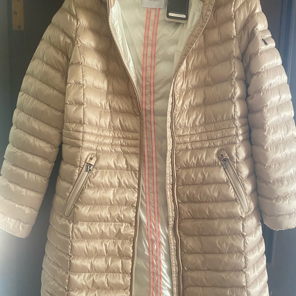 Never Worn!! W/Tags Bogner Light Gold Color Long Puffer